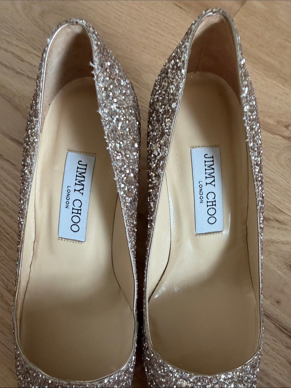 Jimmy Choo- Aza Glittery Leather Pump - Picture 4 of 4